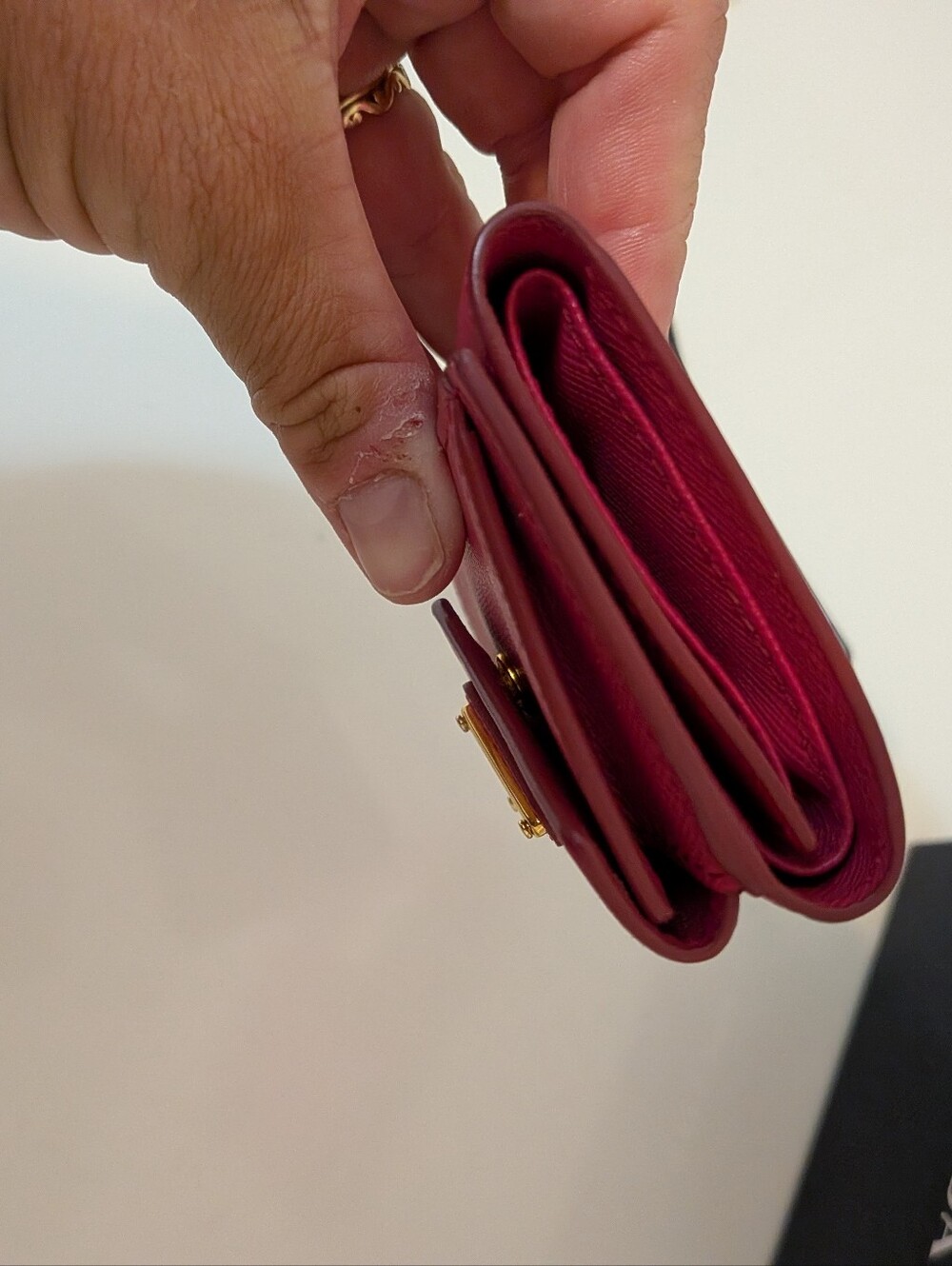 Prada Small Trifold Wallet Pink Safiano Leather Nib 🎁 - Picture 8 of 12